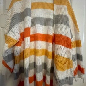 Shein Curve cardigan block print 3x